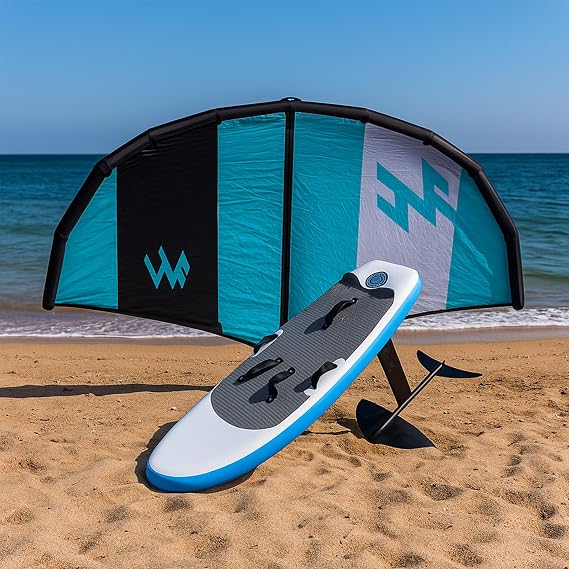 Portable Windsurfing Inflatable Wing with Hydrofoil, Handheld Wing Foil Kite Surfing Inflatable Wing and Hydrofoil Surfboard, Wingsurfer Kite for Surfing, Water Play