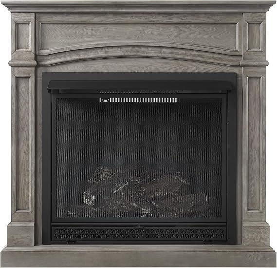 Pleasant Hearth 46 in. Dual Fuel Pewter Oak Vent Free Fireplace System 33,000 BTU
