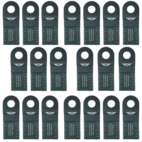 TopsTools 20pcs WX35F_20 35mm Fine Tooth Oscillating Multitool Blades