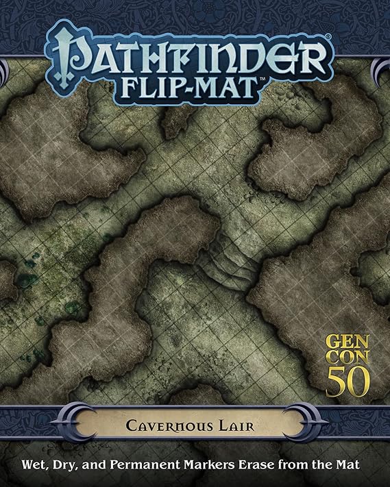 Pathfinder Flip-Mat Cavernous Lair, Double-Sided 24 x 30 in Battle Map