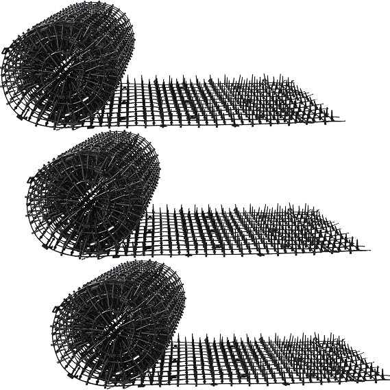 Abbylike 3 Pack 6.5 ft Cat Repellent Mat with Soft Spikes, Black