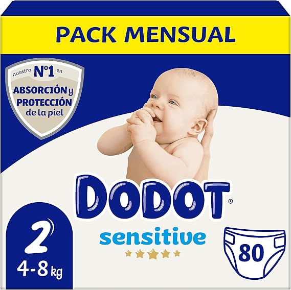 Dodot Sensitive Baby Diapers Size 2, 80 Nappies, [diapersNappyWeight], Our n1 in Skin Protection