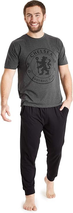 Chelsea F.C. Pajamas for Men Teens Long PJs Set Sleepwear Soccer Loungewear