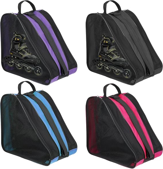 MAQUITA Large Capacity Breathable Ice Skate Bag with Adjustable Shoulder Strap for Boys, Girls & Adults