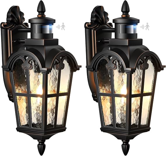 VIANIS 2-Pack Motion Sensor Outdoor Lights, Outside Wall Lights