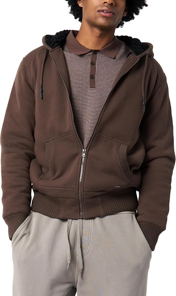 Buffalo David Bitton Men's Long Sleeve Sherpa Fleece Zip Up