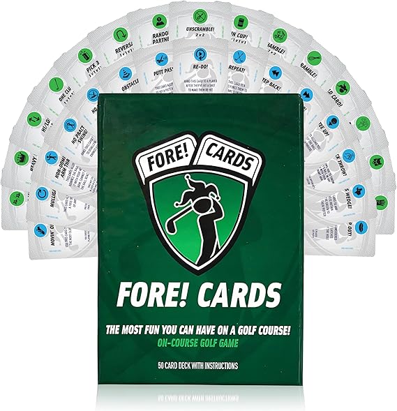 Fore Cards On Course Golf Game Interactive Golf Card Game for Fun, Strategy & Competition Mix Classic & Unique Formats Fore Cards Golf Games and a Gift for Golfers of All Levels