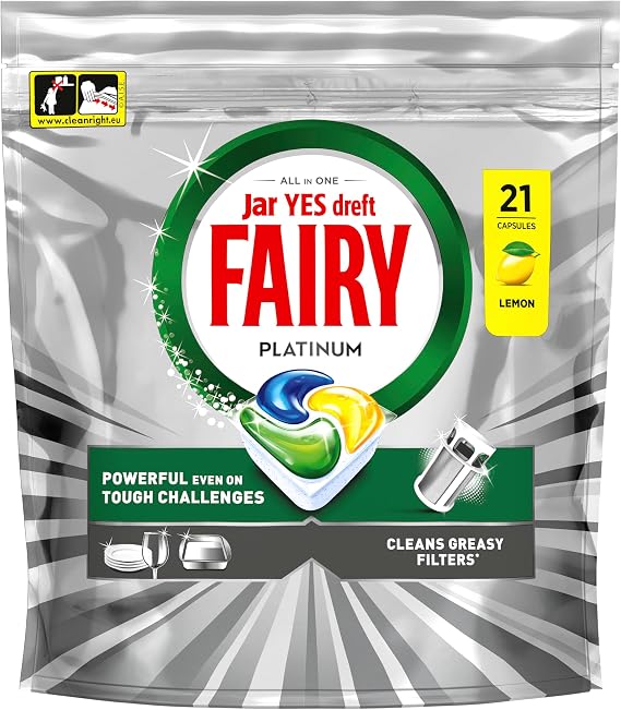 Fairy Platinum Dishwasher Tablets, Lemon, 126 Capsules