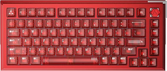 DrunkDeer A75 Ultra Rapid Trigger HE Gaming Keyboard Hall Effect Switch - Adjustable Actuation - 0.01mm, SOCD, DKS, 75%, 8K Hz，ANSI，Qian Switch - Red