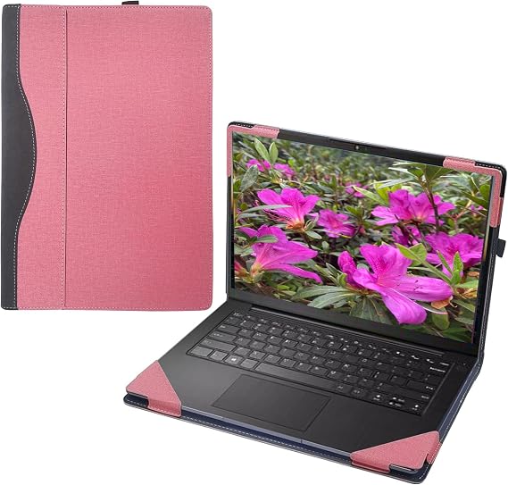 Laptop Cover Compatible with HP EliteBook 6 Probook 4 Zbook 8 440 445 640 840 845 1040 G1a G1i G1iR G1aH G1aK Firefly 14 Inch Case Protective Skin Sleeve PU Leather Pouch (Pink)