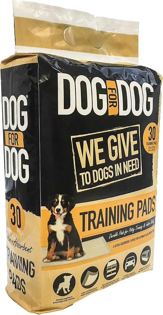 DOG for DOG Puppy Pads - Instant Gel, Super Absorbent, Tear-Resistant Pee Dog Training Pads for Dogs - Pet Weewee Pads -Odor Neutralizing with Leak Protection for Puppies - 22x22 in (30 Pack)