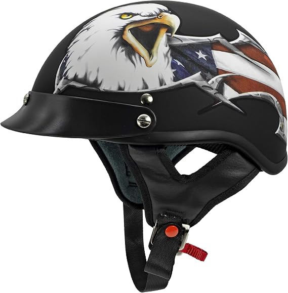 VCAN Cruiser Patriotic Eagle USA Graphics Motorcycle Half Helmet