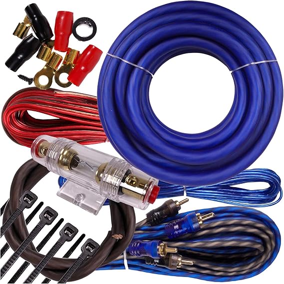 Complete 2500W to 6000W Gravity 4 Gauge Amplifier Installation Wiring Kit Amp PK1 4 Ga Blue - for Installer and DIY Hobbyist - Perfect for Car/Truck/Motorcycle/RV/ATV