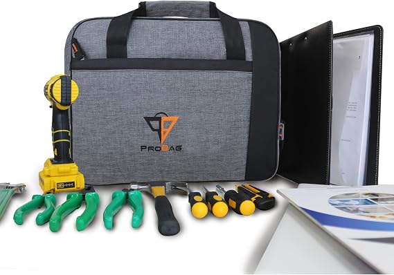 ProBag Gri Renkli Bez Bilgisayar ve Alet Takım Çantası, 30 cm x 45 cm
