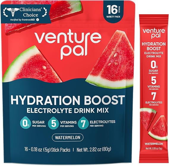 Venture Pal Sugar Free Electrolyte Powder Packets, Keto Friendly, 16 Sticks