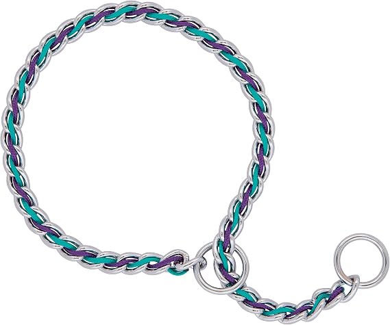 Terrain D.O.G. Laced Chain Slip Collar, 24-inch x 3.9 mm, Teal/Purple