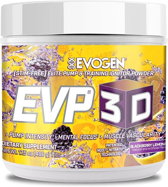 Evogen EVP-3D Stim-Free Pre-Workout | BlackBerry Lemonade | 40 Servings