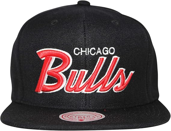 Mitchell & Ness Chicago Bulls Script Logo Snapback Adjustable Cap