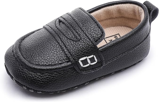 Infant Baby Boys Loafers Soft Sole PU Leather Toddler Moccasins Girls First Walking Crib Dress Shoes