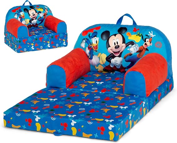 Delta Children - Mickey Mouse Cozee Buddy Flip-Out Kids Chair, Blue