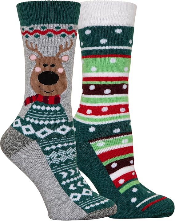 Columbia Bundled Up Medium Weight Thermal Socks 2 Pair, Assorted, One Size