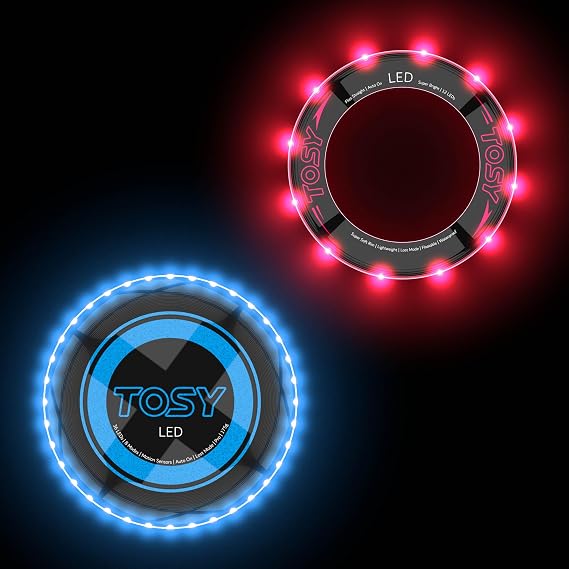 TOSY Bundle of 2 - Blue Frisbee + Red Flying Ring