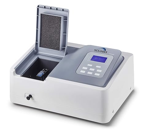 SCI-V1000 UV Vis Spectrophotometer 325-1000nm - Single Beam, Tungsten & Deuterium Lamps, LCD Display, Data Storage - with Glass & Quartz Square Cuvettes