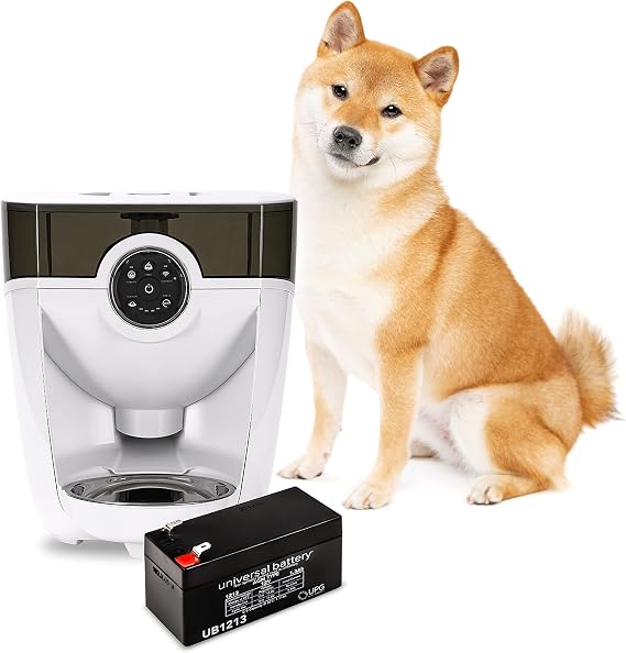Whisker Feeder-Robot, White with Smoke-Grey Hopper | Includes Backup Battery; Smart, Automatic Pet Feeder, Feed Your Cat or Dog from Anywhere, Designed & Assembled in USA