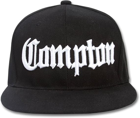 Gravity Threads Mens Compton Hat - Embroidered Olde English LA Snapback Cap, Black