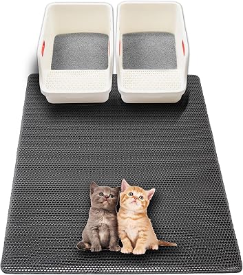 Extra Large Cat Litter Mat, XL 47x28 Litter Trapping Mat for Cat,Litter Box Matt for indoor, 2 Layer Catcher Rug for Multiple-Pet kitty Litterbox, Waterproof Urine Proof,Clean Easily,Non-Slip
