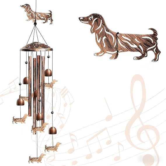 Dachshund Wind Chimes, Dog Wind Chime Outdoor Garden Decor