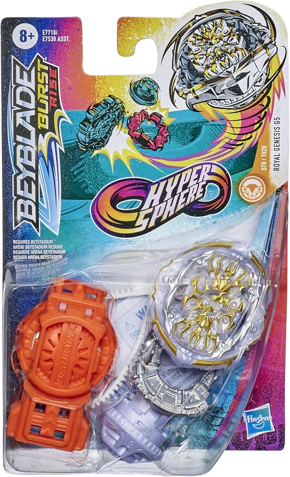 Beyblade Burst Rise Hypersphere Royal Genesis G5 Starter Pack -- Stamina Type Battling Top Toy and Right/Left-Spin Launcher, Ages 8 and Up