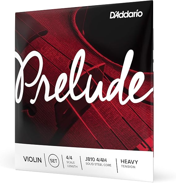 D'Addario Prelude Violin String Set, 4/4 Scale, Heavy Tension