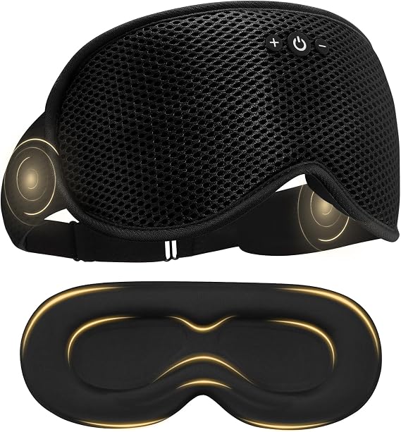 Bluetooth Sleep Mask with Headphones Removable 3D Contoured Cup