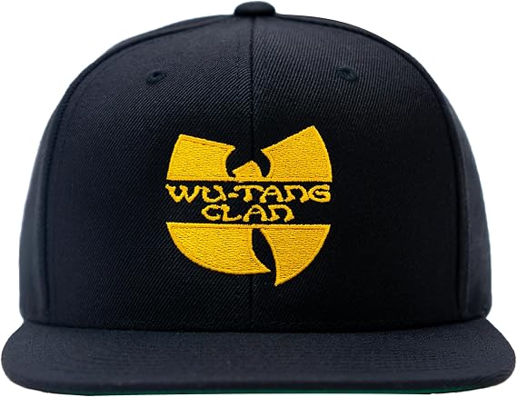 Wu-Tang Clan Unisex Black and Yellow Snapback Cap with Wu Logo