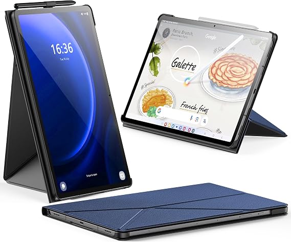 INFILAND Case for Samsung Galaxy Tab S9+ Plus/S9 FE+ Plus/S10 Plus 12.4 Inch, Slim Magnetic Stand Protective Cover, Multiple Angle Viewing, Auto Wake/Sleep (Navy)