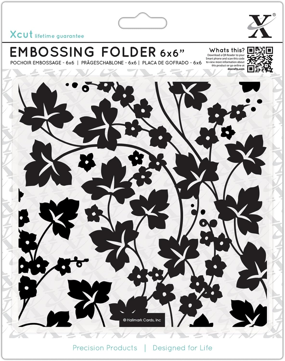 Xcut 6x6" Flowers & Ivy Embossing Folder, DIY Arts & Craft Accessories, Card Making Supplies, Embossing Decoration, Scoring Supplies & Crafting Tool Accessories, Scrapbooking, Embossing Ink Pads