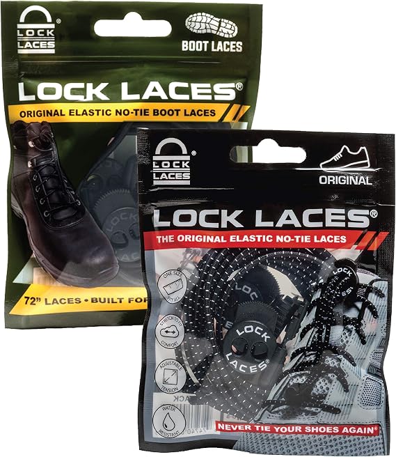 Lock Laces Black Shoe and Black Boot Bundle