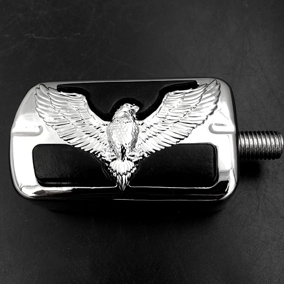 HONGK- Eagle Hawk Emblem Skull Shifter Peg Compatible with Harley Electra Wide Super Low Glide Softail XLX CHROMED [B01BW4NCRK]