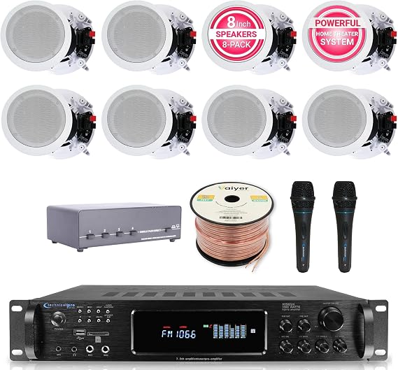 Vaiyer Home Audio System Kit, 7.2 Channel 1500W Bluetooth Amplifier