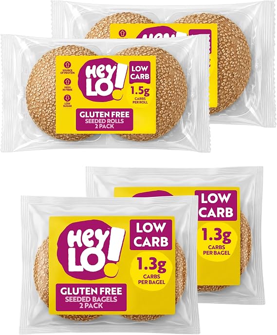 HeyLO Low Carb Gluten Free Keto Bread Bundle, 1.3-1.5g Carbs & 13g Protein