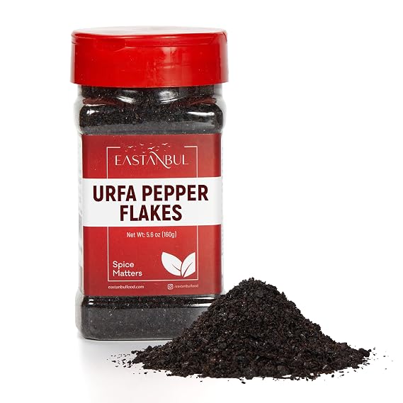 Eastanbul Urfa Biber, Urfa Pepper Flakes, Blackish-Red Turkish Isot, 5.6oz