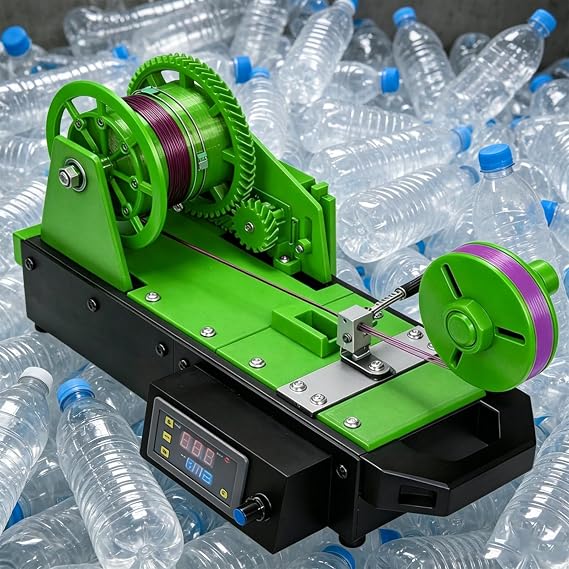 3D Desktop Filament Maker Machine, Maker, Recycled PET Bottle Recycler, Digital Temp Control, for DIY Makers, Home & Classroom Use Green