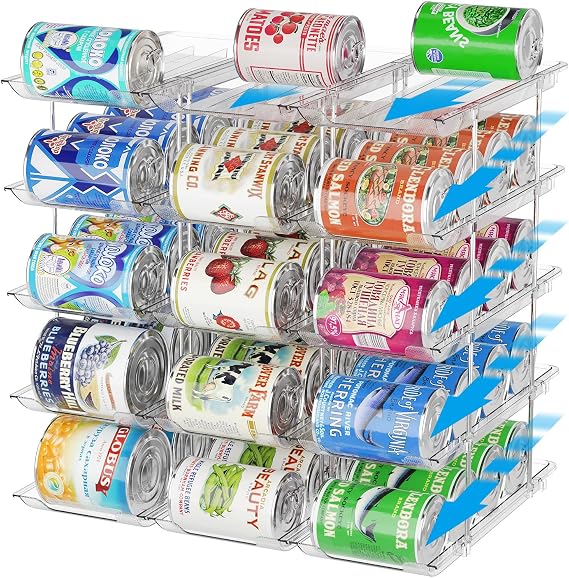 Can Organiser for Cupboard Stackable 5 Tiers Can Storage Pantry
