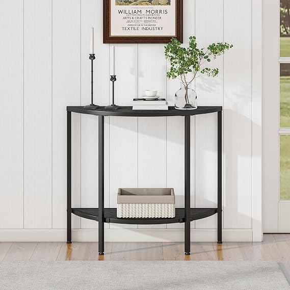 Entryway Table with Storage,Console Table for Living Room,Black