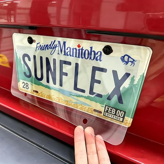 New Generation High-Tech Privacy License Plate Frame/Cover, Glare Reflective Transparent Shield, Waterproof, UV-Resistant, All-Weather Protection, for Car Truck SUV, 1-Pack