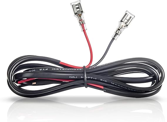 12V Lead Acid Battery Connector Cable, 5 Feet, with 0.250" Quick Connect/Disconnect F2 Type Terminals & Clear Inserts, Sealed Lead Acid Battery Connection Cable