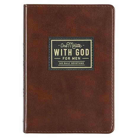 One Minute with God for Men 365 Devotions, Brown Faux Leather Flexcover