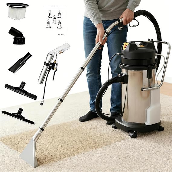 40L/11Gal Commercial Carpet Cleaner Machine, 6-in-1 with Dual Motors