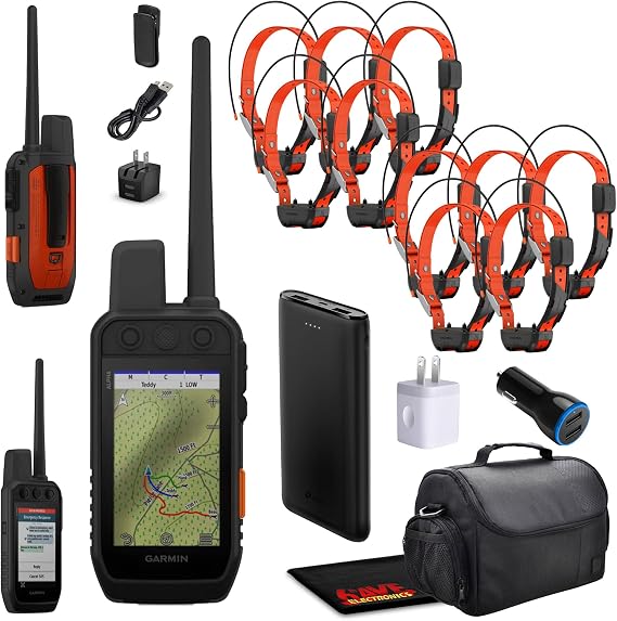 Garmin Alpha 300i Handheld Advanced Dogs Tracker & Training System with inReach Technology Bundle with 10x Garmin Dog Collars Alpha TT25 Tracking